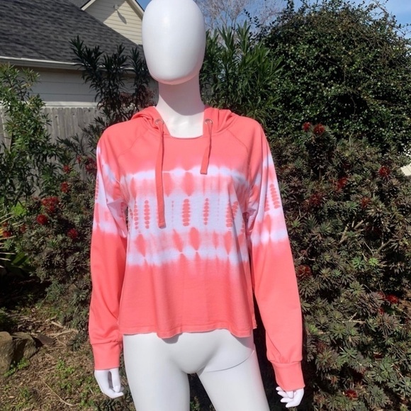 NWT NANETTE Lepore Crop Tie-Dye Pink Hoodie Jacket/Sweatshirt - Picture 2 of 14